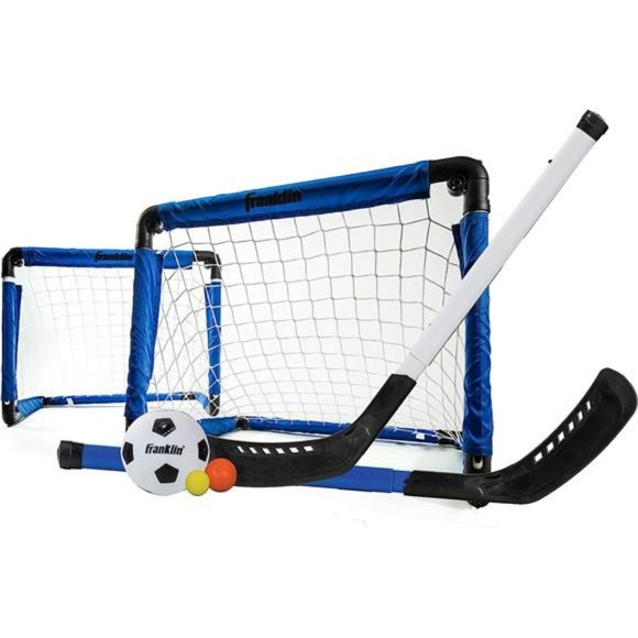 Indoor Mini Goal Sports Set - 3 in 1 Kids Indoor Goal Set Blue 22 x 17.5-Inch